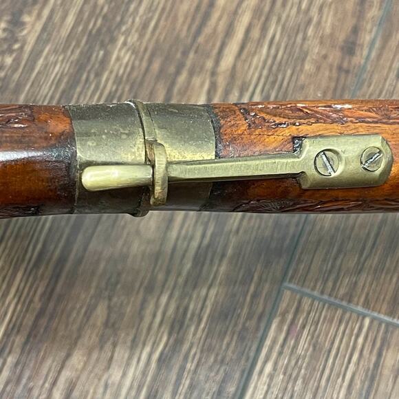 Vintage Mid 20th c. Wood Sheath Carved Pistol Shaped Knife & Fork Set (Indian) - Picture 5 of 13